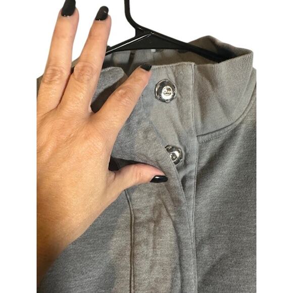J.  Crew Gray Long Sleeve Button Henley Cotton Blend Sweatshirt Women Sz S - Picture 7 of 10
